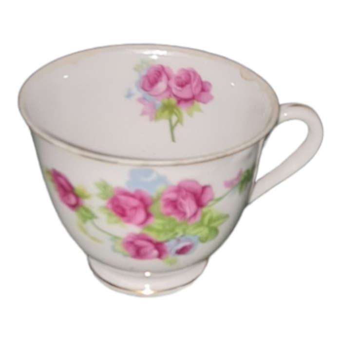 Vintage Pink Roses Demitasse Cup