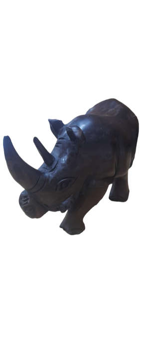 Handcrafted Wood Rhino