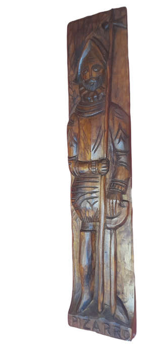 Vintage Pizarro Wood Carving - Made in Spain