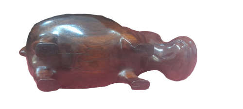 Handcrafted Wood Hippo