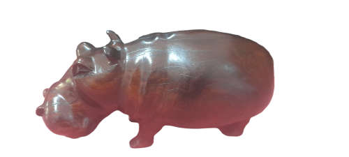 Handcrafted Wood Hippo