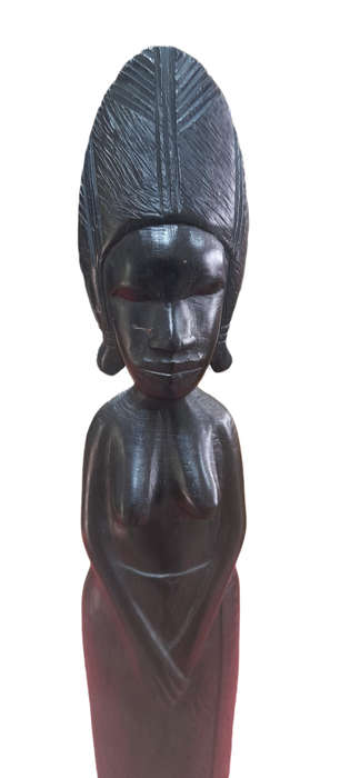 Handcrafted Black Wood African Lady