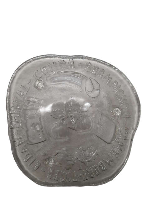 Footed Clear Glass Cheese Plate  
