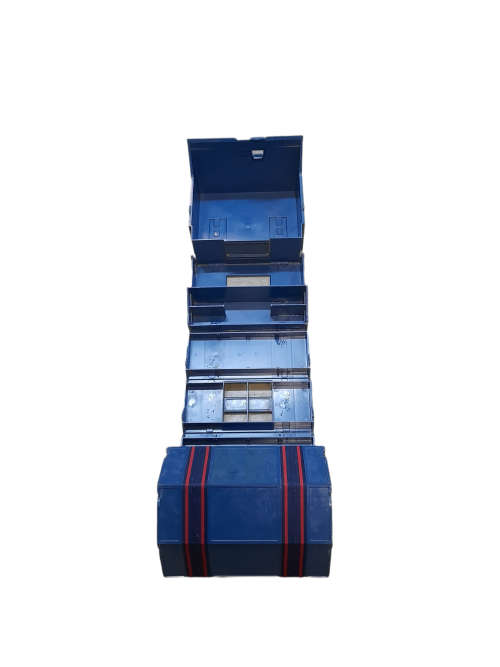 Vintage ROLYKIT Roll Up Storage Box - Blue   QC1941