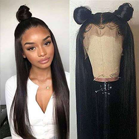 Ear to ear 13x4 Lace Frontal Peruvian Hair Wig Straight 26inch. 12A