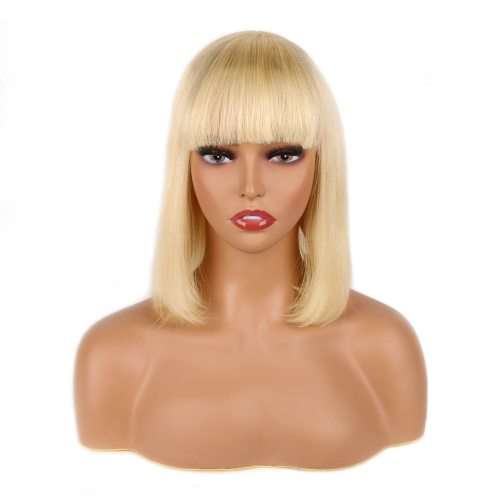 Brazilian Blonde Fringe Hair Wig 10inch Bob , grade 12A