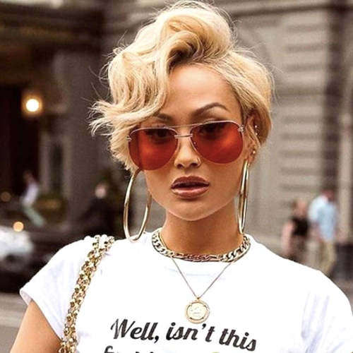 Ear to ear 13x4 lace Frontal Hair Wig Peruvian Blonde Pixie cut. Grade 12A