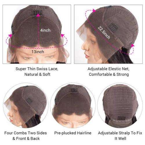 Ear to ear Lace Frontal 13x4 Peruvian Hair Wig brown 10inch. Grade 12A