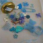 Scrappers' jam - Jam jar of scrapbook/craft embellishments - "It's a boy"