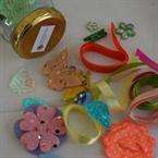 Scrappers' jam - Jam ja with scrapbook/craft embellishments in spring brights