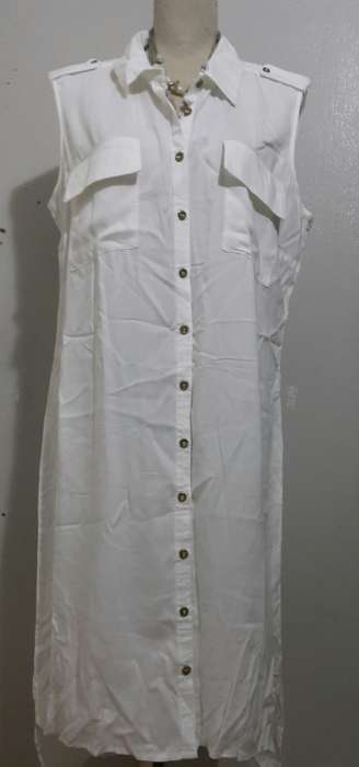 DONNA CLAIRE SIZE 16 / White soft cotton button down casual dress / new - label still on