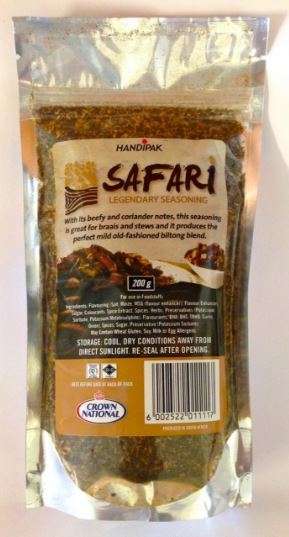 SAFARI LEGENDARY BILTONG SPICE-CROWN NATIONAL-200 GRAM HANDIPAK