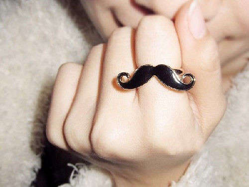 Fashionable, Cute Mustache Ring - Adjustable