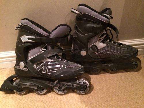 K2 EXO Inline Skates MENS size 8; with pads & wrist guards