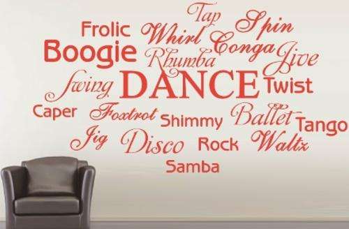 VINYL DECAL - DANCE INSPIRATIONAL WORD CLOUD - WALL ART