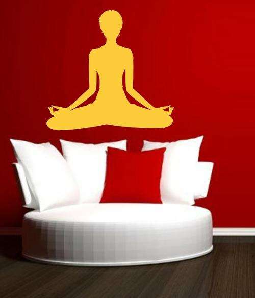 VINYL DECAL - YOGA GIRL TYPE 2 - WALL ART - CHOOSE COLOUR