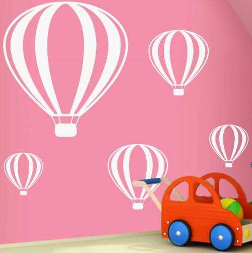VINYL DECAL - HOT AIR BALLOONS - WALL ART - CHOOSE COLOUR