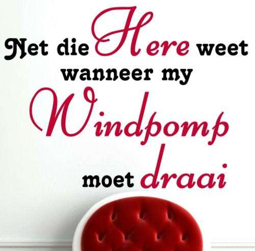VINYL DECAL - NET DIE HERE WEET AFRIKAANSE KWOTASIE 2 - WALL ART