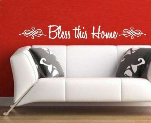 FREE SHIP/LOW COURIER - BLESS THIS HOME INSPIRATIONAL QUOTE 2 WALL STICKER - SML 55 COLOURS