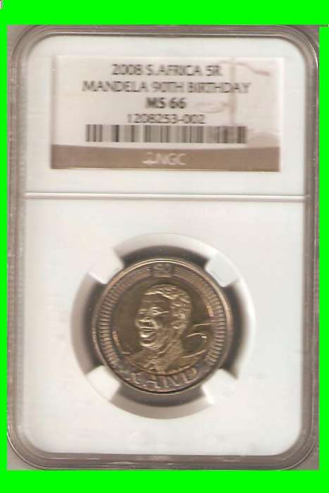 $$$$$ A CRAZY R1 START FOR A MS 66 2008 N/MANDELA B/DAY COIN $$$$