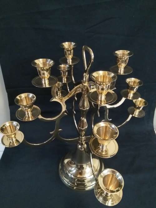 12 cup designer brass candle holder