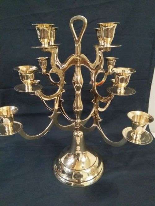 12 cup designer brass candle holder
