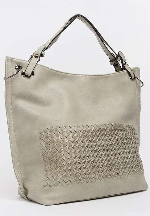 Stylish large travel tote handbag leather look Cream