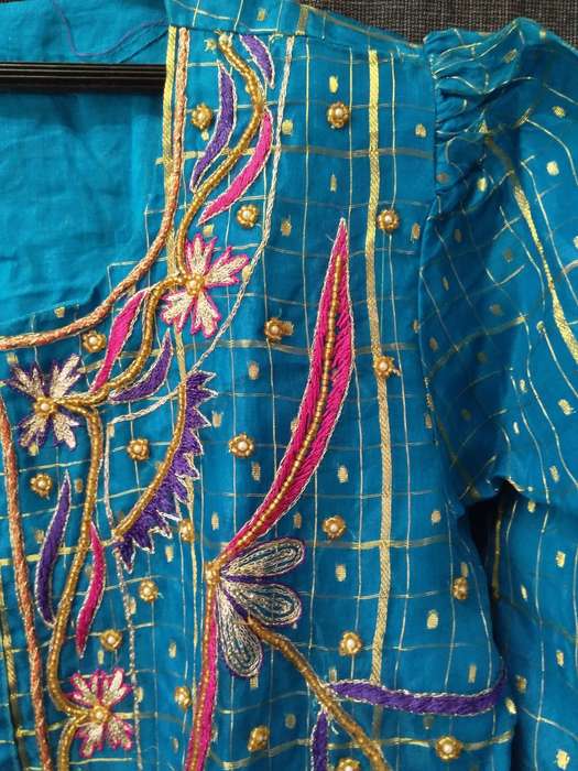 Lehenga set Blue Gold