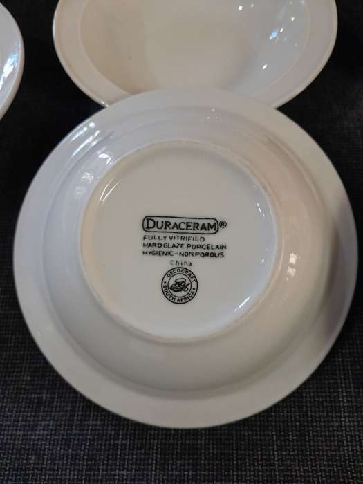 White cereal bowls - DuraCeram vitrified porcelain