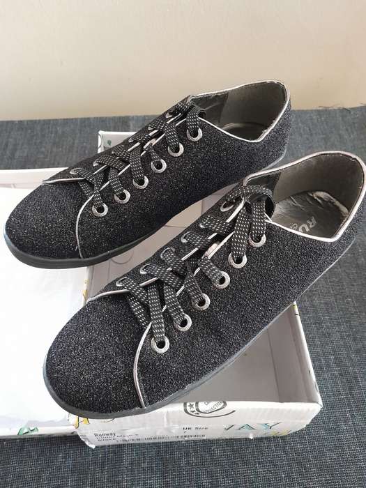 Black glitter sneakers