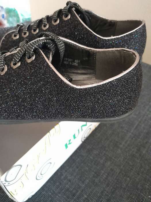 Black glitter sneakers