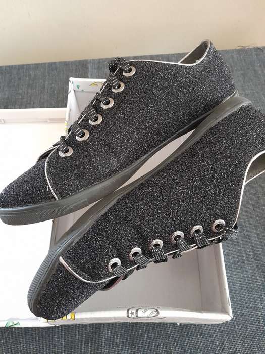 Black glitter sneakers