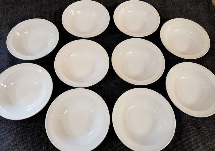 White cereal bowls - DuraCeram vitrified porcelain