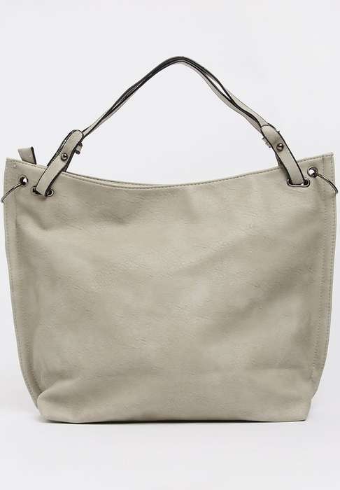 Stylish large travel tote handbag leather look Cream
