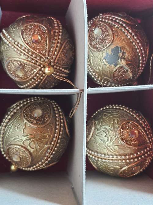 RARE ANTIQUE  EXTRA LARGE CHRISTMAS DECORATIONS MADE OF BLOWN GLASS