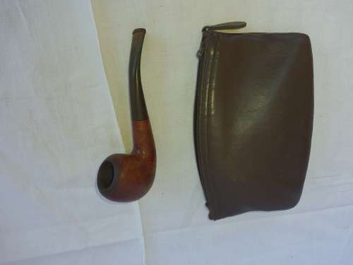 OLD MANS SMOKING PIPE WITH ORIGONAL BAG