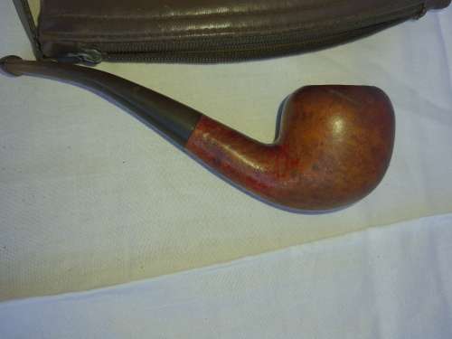 OLD MANS SMOKING PIPE WITH ORIGONAL BAG