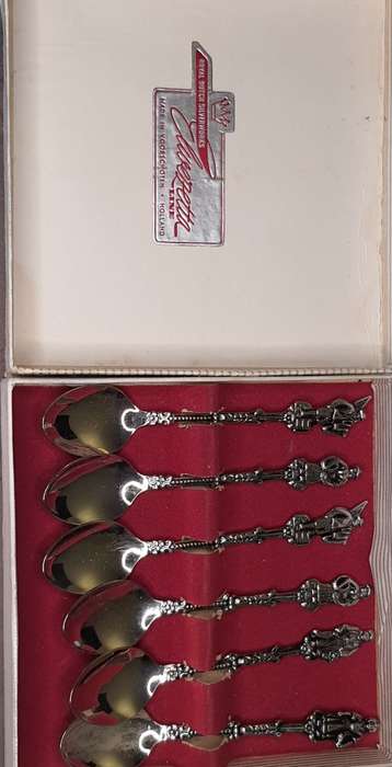 A VINTAGE SET OF A1 DUTCH SILVER WORKS ELIVERETTA LINE TEA SPOONS MADE IN VOORSCHOTTEN HOLLAND SOLD