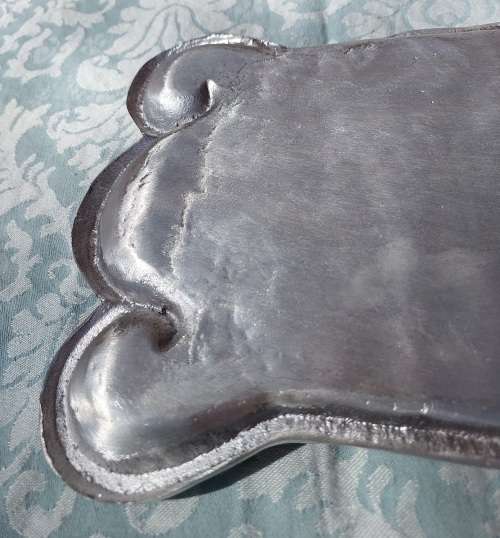 A VINTAGE ART DECOR EXTRA LARGE ALUMINUM ALLOY CAROL BOYES STYLE SERVING PLATTER