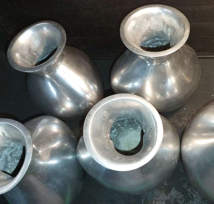 ART DECOR ALUMINUM ALLOY CAROL BOYES STYLE VASES