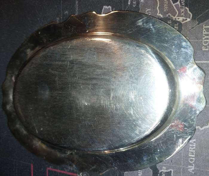 TWO VINTAGE VICTORIAN STYLE SILVER PLATED CANOP`ES TRAYS SOLD AS IS