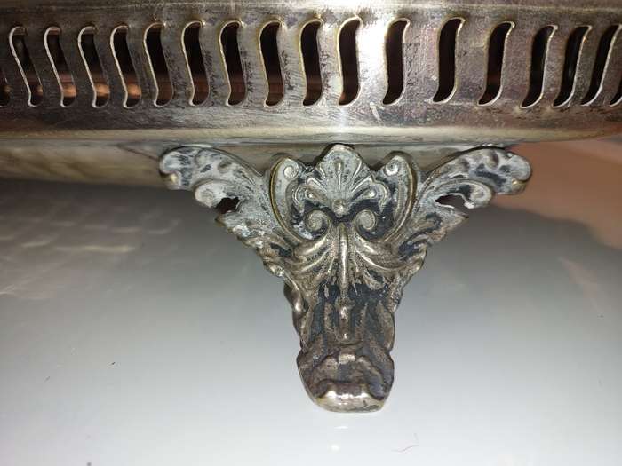 AN ORNATE ART DECOR RECTANGULAR VICTORIAN FISH SERVING PLATER