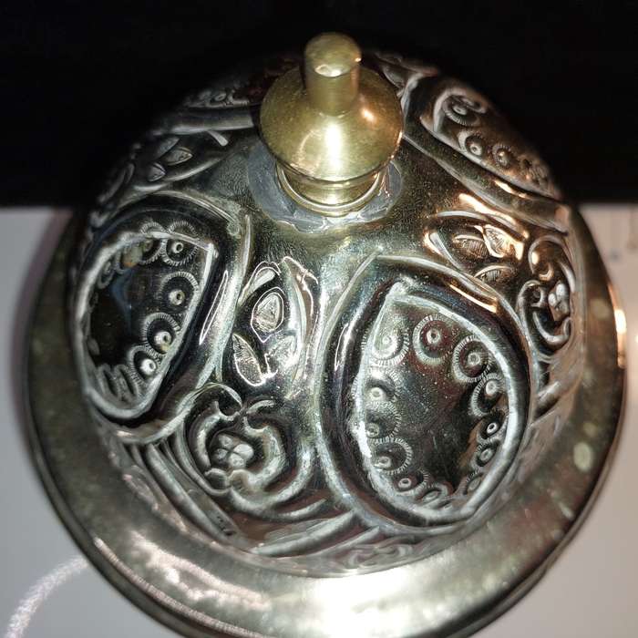 A VINTAGE ARABIC DATES STAND SILVER PLATED SOLD AS IS