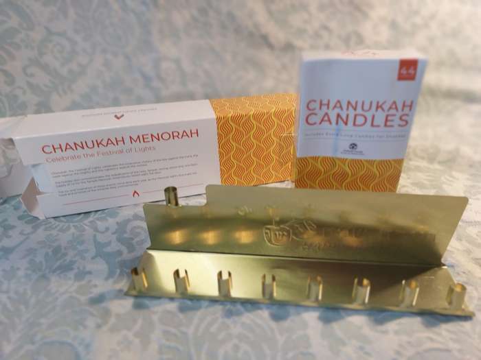 A CHANUKAH MENORAH AND CANDLES