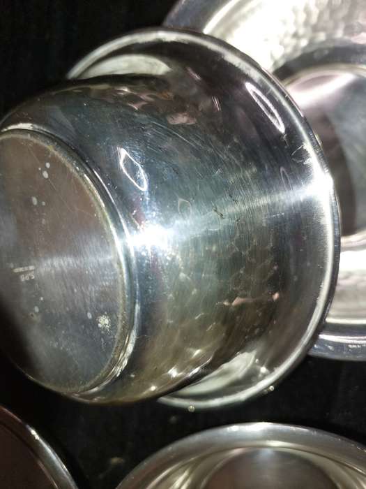 A SET OF 4 SILVER-PLATED ON BRONZE SERVING BOWLS MADE IN SWEDEN