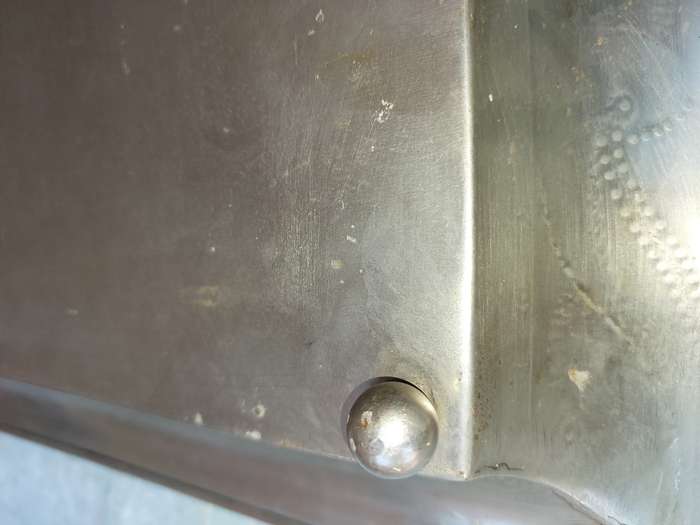 TWO IRON SHEET METAL EXTRA LARGE SERVING TRAYS SOLD AS IS