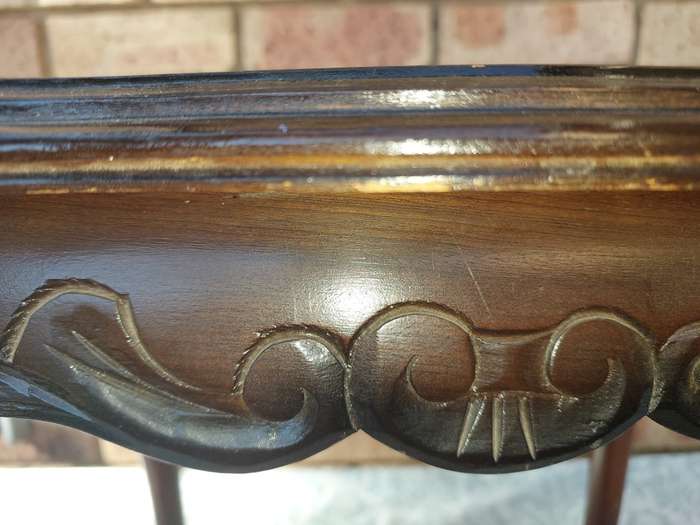 AN ANTIQUE RECTANGULAR SOLID WOOD BALL N CLAW LEGGED OCCASIONAL TABLE
