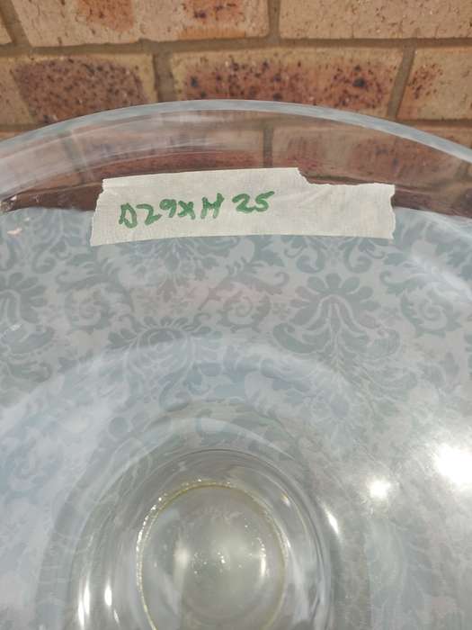 THREE ART DECOR LARGE GLASS SERVING BOWLS