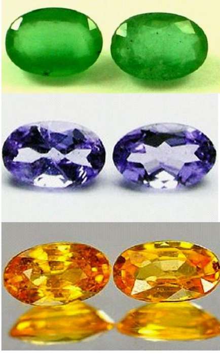 Top AA Grade Mixed Lot of Gemstones Emerald,Sapphires,Tanzanites Pairs 1.91 ct Total