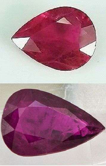A Grade Ruby Pear of Pairs 5mmx3mm 0.47 ct total